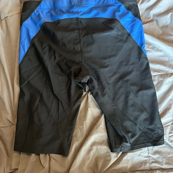 Nike Men's Large Black and Blue Swim Shorts - Picture 2 of 3